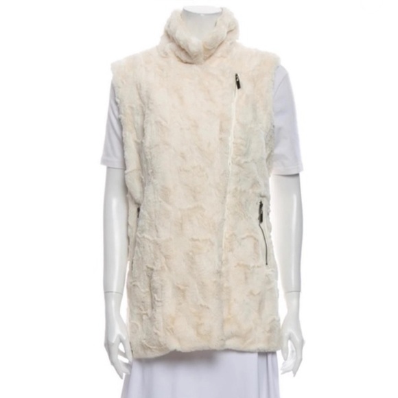 Adrienne Landau Faux Fur‎ Vest Cream Size Large - Picture 11 of 11